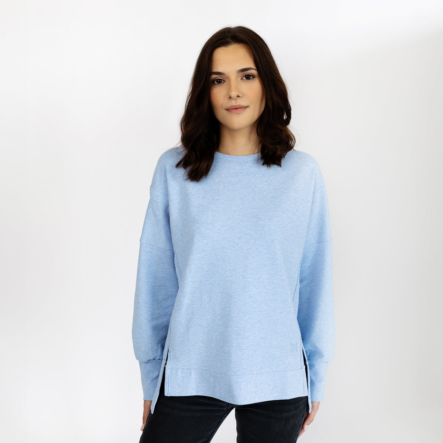 Amelia Crew Neck Sweatshirt - Light Blue