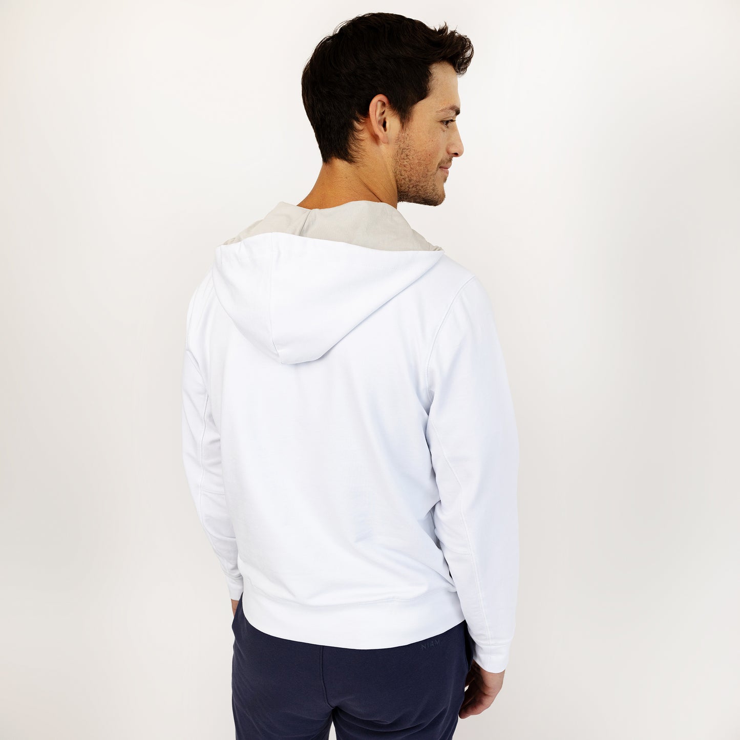 Chris ¼ Zip Hooded Pullover - White