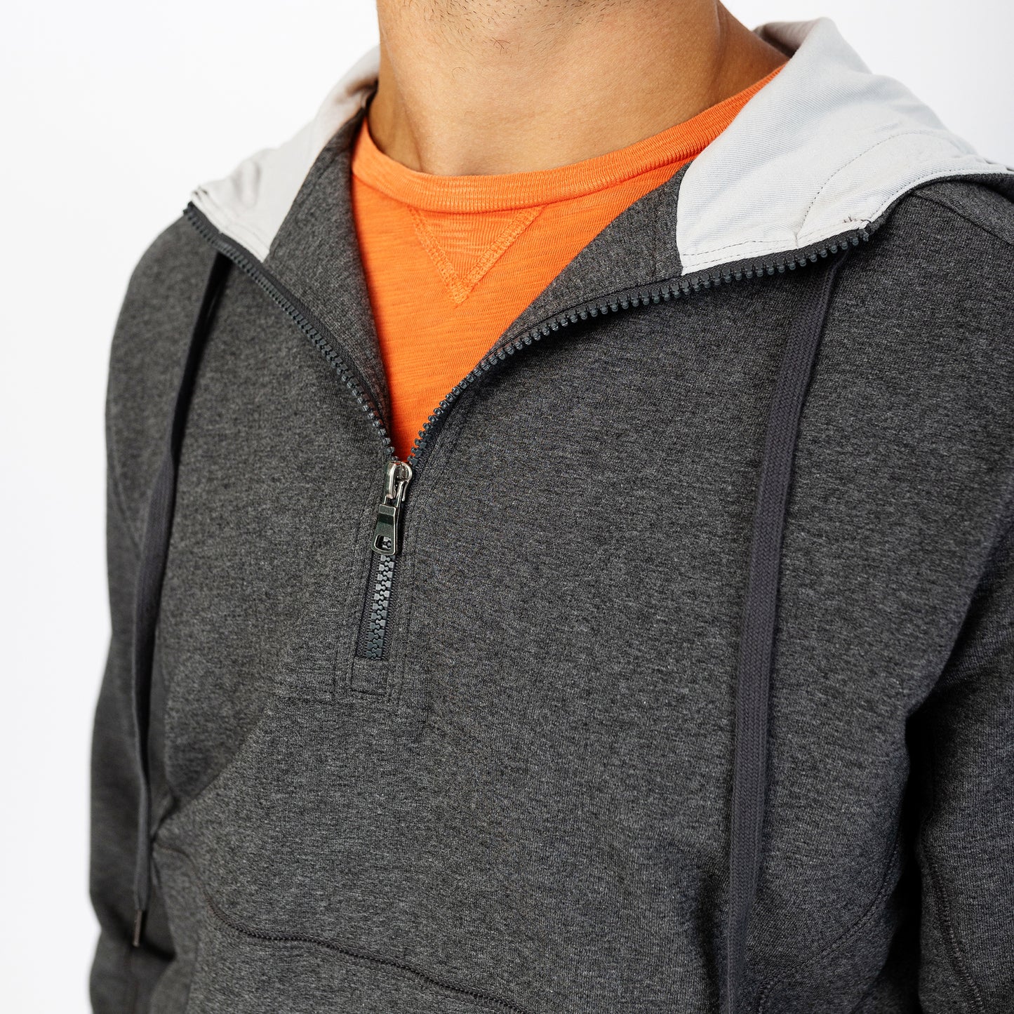 Chris ¼ Zip Hooded Pullover - Charcoal